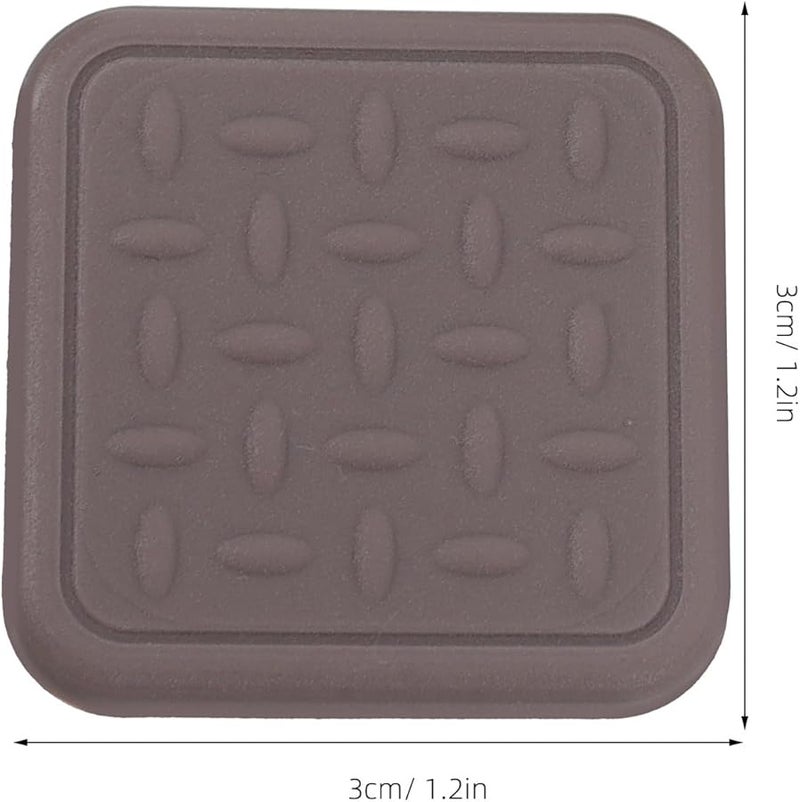 Brown Silicone Furniture Pads Non Slip Square Couch Stoppers 30x30mm Set of 8 Floor Protectors - Image 3